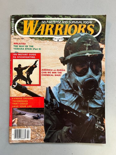 Warriors Magazine February 1984 No. 25 Ninjutsu Stickfighting Chemical War - Afbeelding 1 van 3