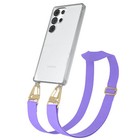 Etui z paskiem do Samsung Galaxy S25 Ultra łańcuch na telefon szerokopasmowy pokrowiec fioletowy