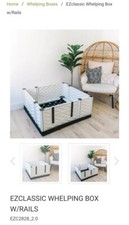 EZclassic 38"x38" Puppy Dog Whelping Box Playpen w/Rails  Liner, Black New 