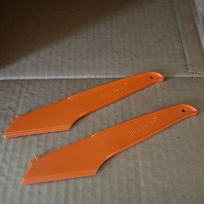 Tupperware Cheese Sausage Knife 1223 Set of 2 Tiny Treasures Orange