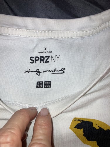 Andy Warhol Sprz NY Uniqlo Banana Logo Men’s White Tee Shirt Size Small - Picture 6 of 8