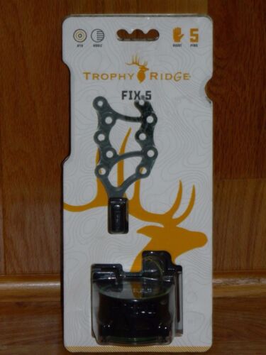 NEW Trophy Ridge Fix 5 Pin Bow Sight- Black -Right Hand .019 Pins - Picture 1 of 5
