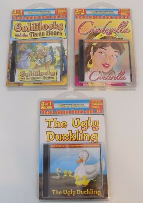 Lot Of 3~Read-Along Book And CD~Interactive PC Features~Cinderella~Goldilocks