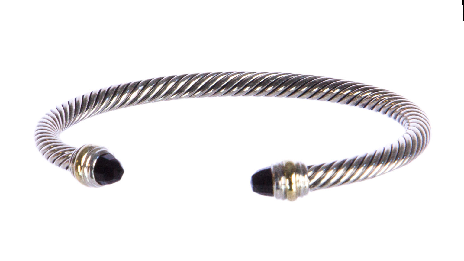 DAVID YURMAN Women/'s Cable Classics Bracelet Blue Topaz /& 14K Gold 5mm $625 NEW