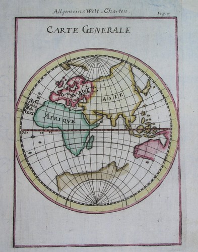 1719 ORIGINAL MAP ASIA AUSTRALIA AFRICA EUROPE CHINA INDIA PERSIA ARABIA JAPAN