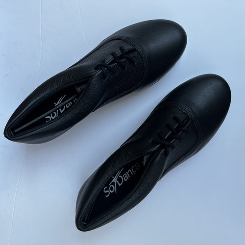 TA800 So Danca Tayla Black Leather Tap Shoes Ladies 4.5 Fits Child 2.5 MRSP $330 - Picture 3 of 11