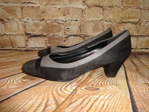 black suede court shoes low heel