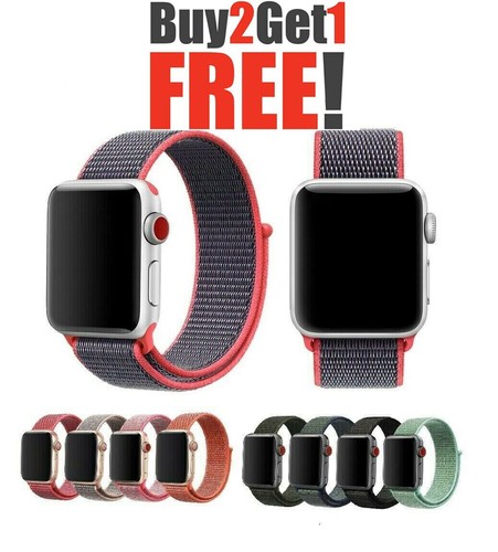 Woven Nylon Band For Apple Watch Sport Loop iWatch Series 4/3/2/1 38/42/40/44mm - Photo 1 sur 33