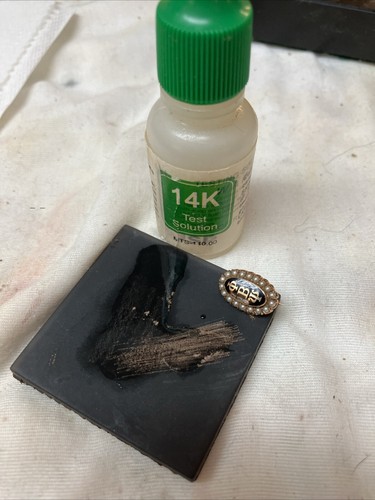 PHI BETA PSI 10 KT YELLOW GOLD ENAMEL & SEED PEARL SORORITY PIN - Picture 8 of 8