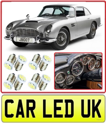  ASTON MARTIN DBS DB3 DB4 DB5 DB6   8 x Smiths Armaturenbrett Tacho Messgerät LED Glühbirnen