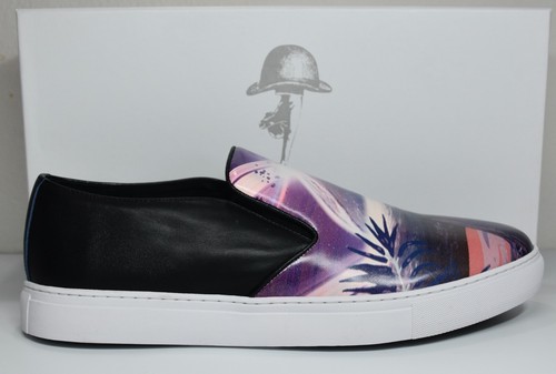 ROBERT GRAHAM WLLAMAR NEU IM KARTON 278 $ SLIPPER OZEAN PRINT SCHWARZE SNEAKER. GR 10 M - Bild 6 von 12