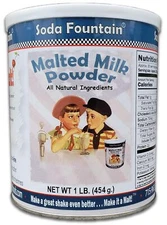 Soda Fountain Malted Milk Powder 16 Ounce Natural For Milkshakes Baking Cooking