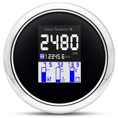 85mm NMEA 2000 Multifunction Gauge Tachometer+Water Temp+Oil Pressure+Voltmeter - Picture 1 of 12