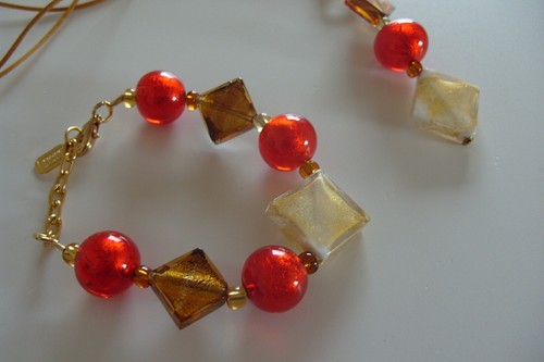 Collar Pulsera Original De Vidrio Murano Joyería Hecha A Mano Nueva Top - Imagen 3 de 10