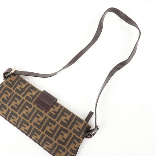 Auth FENDI Zucca Shoulder Bag Cross Body Bag Canvas Leather 26685 Used - Picture 6 of 19