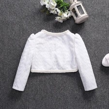 Baby Girl Lace Bolero Shrug Cape Jacket Evening Dress Cover Up Cardigan Cape