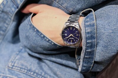 Seiko Selection SBTM321 Radio Solar Atomic Blue Dial Watch Men