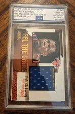 PATRICK EWING JERSEY RELIC ~ 1999-2000 FLAIRFEEL THE GAME ~Mint 10 With Cut Auto