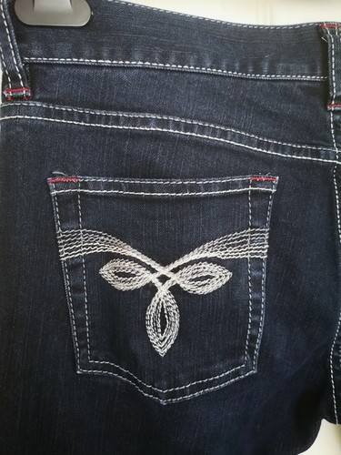 TED BAKER *Papili* Navy Blue Denim Bootcut Leg Stretch Jeans W32 L31 - UK 12 - Picture 9 of 11