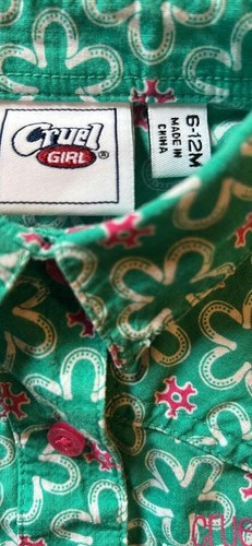 Cruel Girl Baby Girl Long Sleeve One Piece Mint Green Pink Flowers - 6-12 Months - Picture 4 of 7