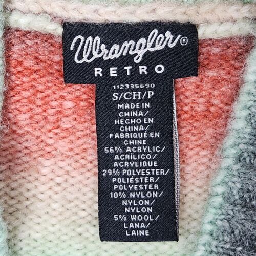 Wrangler Cardigan Women S Retro Button Up Wool Blend Knit South Western Cowgirl - Picture 4 of 10
