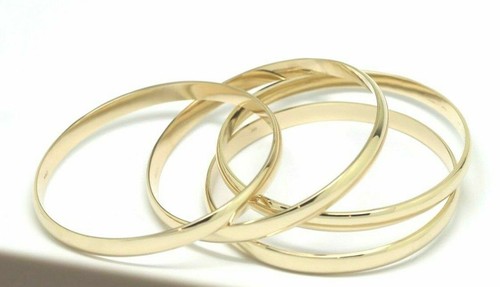 Genuine 9ct 9k SOLID Heavy Yellow, Rose or White gold 5mm half 65mm Round Bangle - Picture 13 of 13