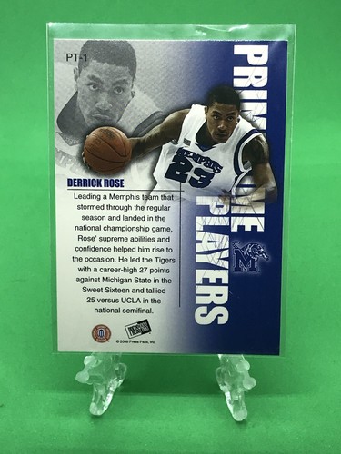 DERRICK ROSE. 2008 Press Pass RC. Primetime Players Insert. Chicago Bulls. #PT-1 - Picture 2 of 3