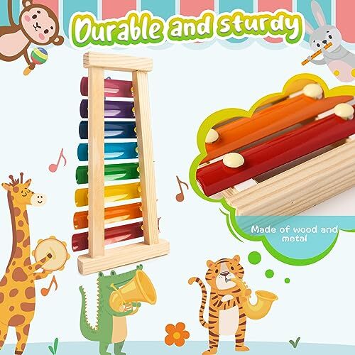Wooden Xylophone for Kids, Children Xylophone Toy with 2 Child Safe Mallets 1 - Picture 4 of 7