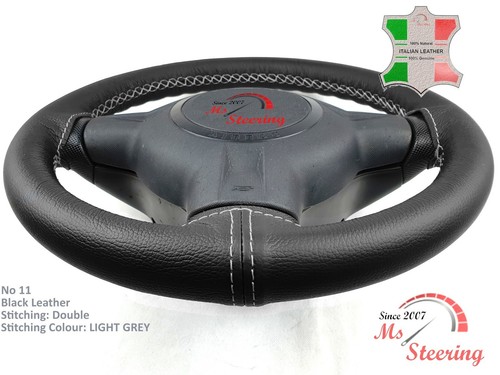 FOR PONTIAC SOLSTICE 06-09 BLACK LEATHER STEERING WHEEL COVER, CHOSEN COLOURS 2 - Picture 8 of 11