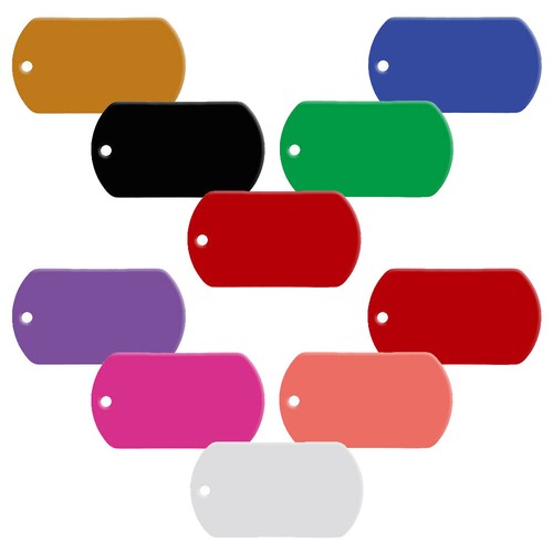 100pcs Wholesale Blank Aluminum Rectangle Dog Tags Custom Engraved Name ID Tag - Picture 2 of 22
