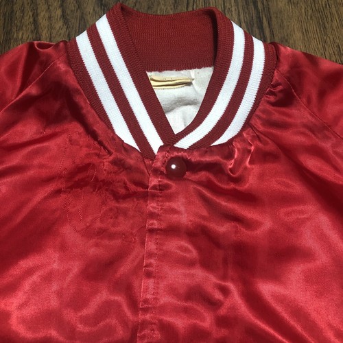 Vintage 80s Chalk Line Nebraska Nylon Satin Jacket RARE Made USA Size L/M READ - Picture 4 of 14