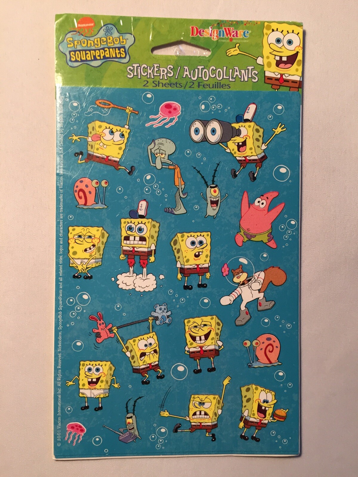 American Greetings Nickelodeon 2001 SpongeBob SquarePants Stickers 2