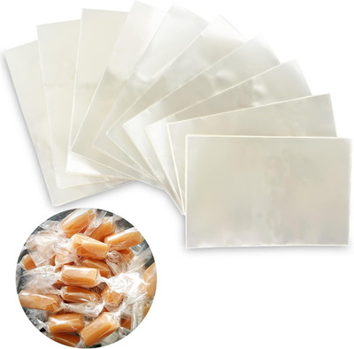 Clear Candy Wrappers for Caramels (300 Pcs 3.5X5 Inches) - Natural Clear Celloph