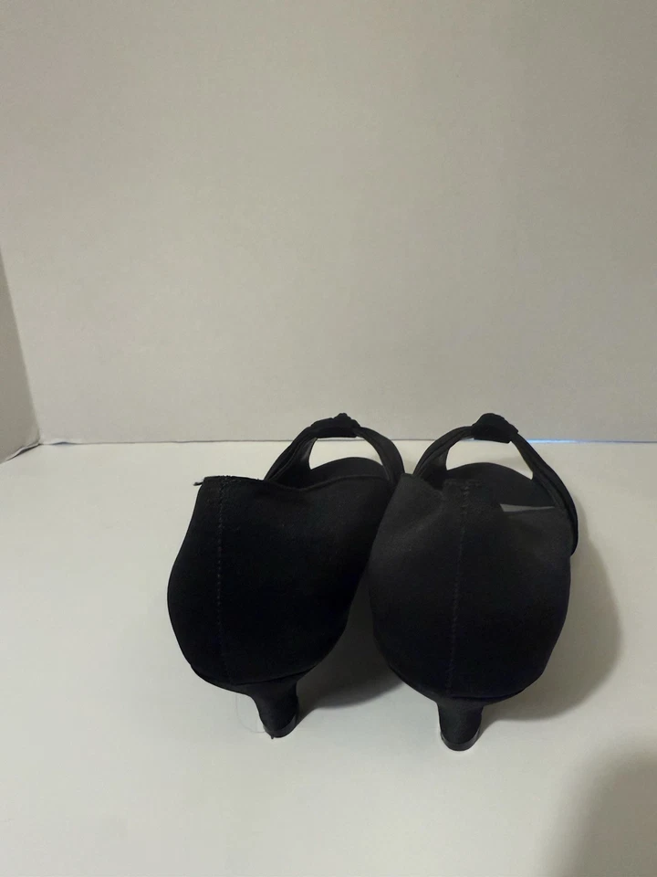 Dyeables black peep toe knot kitten heel ladies 10 - Image 3 of 4