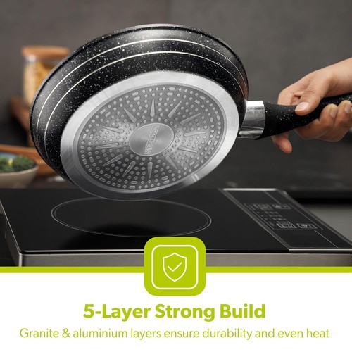 Non Stick Frying Pan Granite Coated Induction Cookware Saute Stir Frypan 26 CM - 第 3/8 張圖片