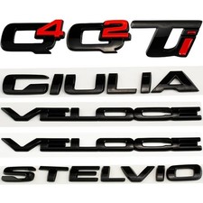 Glossy Black Badge Emblem Alfa Romeo Q2 Q4 Giulia Stelvio Ti