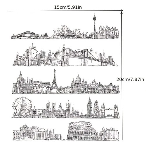 City Landscape Stamp Set Cityscape Stamps Rome Paris London New York Moscow - Bild 2 von 2