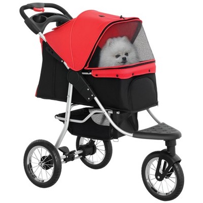 Hundewagen Hundebuggy Katzen Pet Stroller mit 3 Rdern klappbar Oxford Rot  4251774971454 | eBay.de