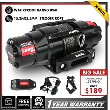 X-bull 5000lbs Electric Winch 12v Dc Synthetic Rope Atvutv Towing X-bull 5000lbs Electric Winch 12v Dc Synthetic Rope Atvutv Towing