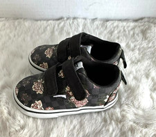 Vans Doheny V Toddler Sneakers Size 5 Black Floral Checkered Low Top Shoes