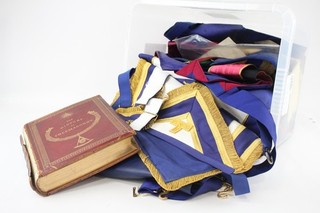 Mixed Masonic Regalia Paperwork And Jewels Inc Large Book Georgetown Lodge Etc