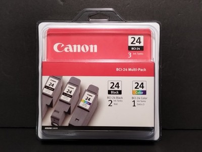 Canon (2) BCI-24 Black & (1) BCI-24 Color Ink Cartridge Multi-Pack
