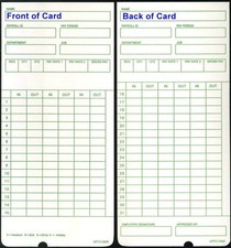 50 uPTC1000-1 Compatible Time Cards for uPunch HN3000 AutoAlign 50