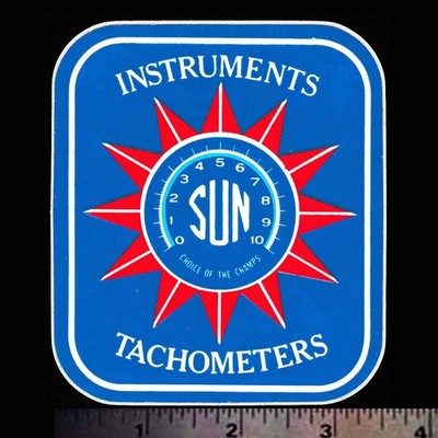 SUN Instruments - Tachometers - Original Vintage 1960's Racing Decal/Sticker