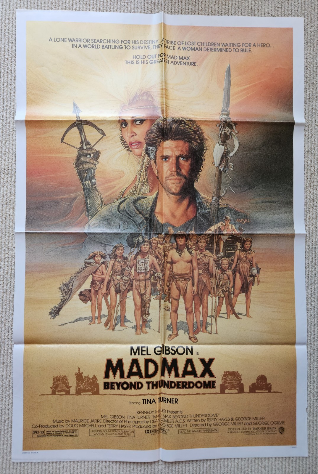 Mad Max Beyond Thunderdome 1985 original 1sht Movie Poster MEL GIBSON Amsel Art