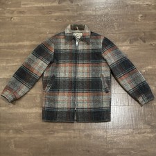 Vintage Woolrich Sherpa Lined Plaid Wool Shacket Jacket Mens Sz S Made in USA A4