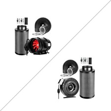 VIVOSUN 10/15 /20 cm Inline Fan Carbon Filter Extraction Fan Kits/Grow Tent Fan
