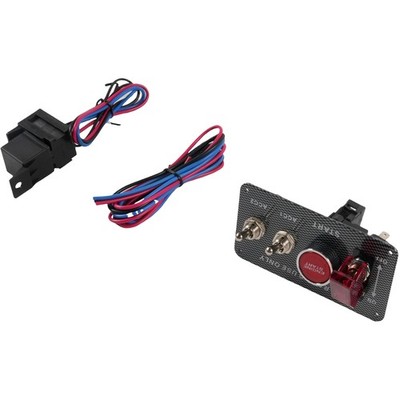 12V Carbon Ignition Switch Panel Engine Start Push Button LED Toggle Racing Car