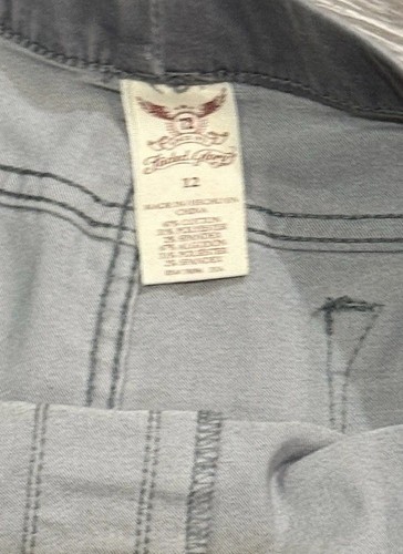 Women Size 12 Faded Glory Stretch Pull On Pants Gray Straight Leg Skinny Pants - Picture 3 of 5