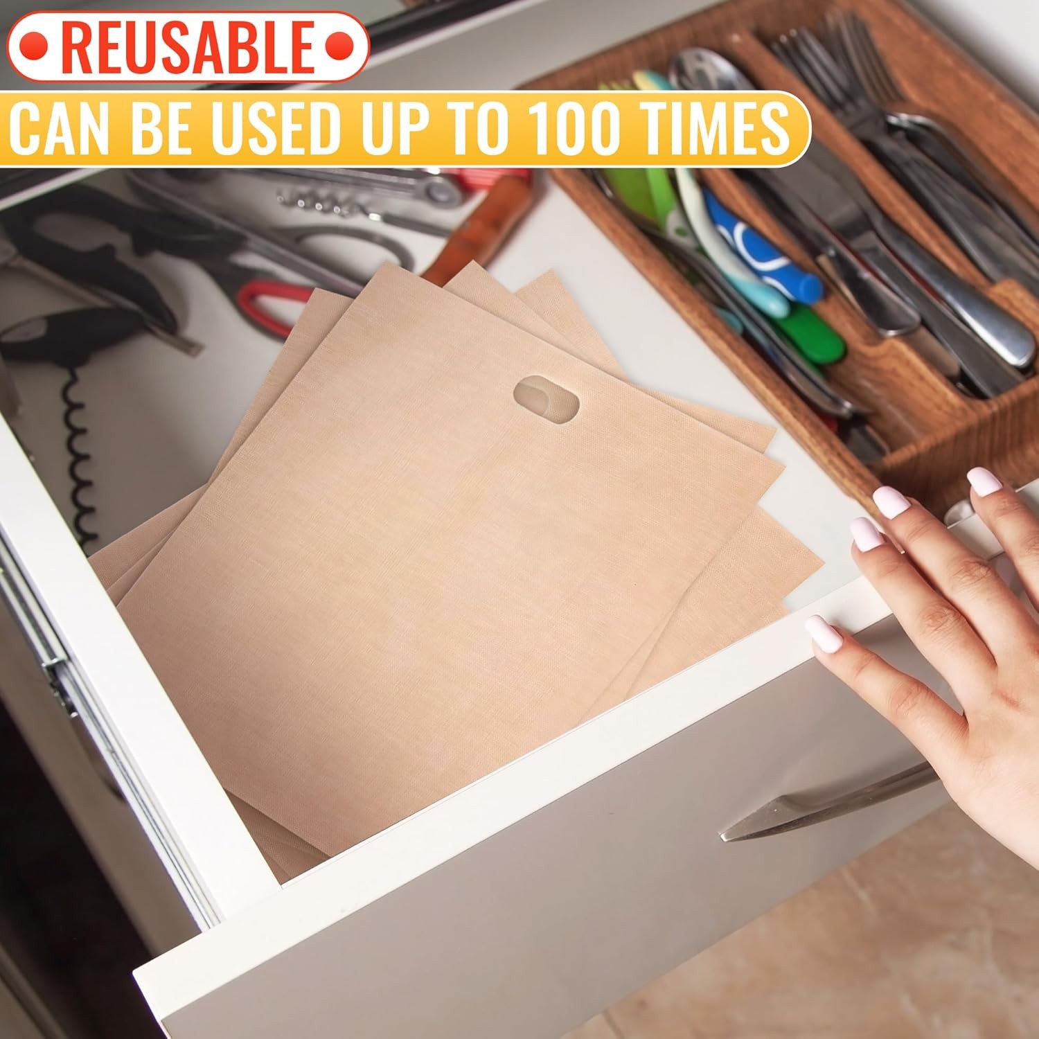 12Pcs Non-Stick Toaster Bags Reusable – 6.7"x7.5" Grilled Bags, Brown 